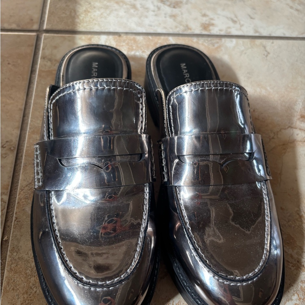 Marc Fisher Burlesk Loafer Mule — Metallic Silver - Picture 4 of 7